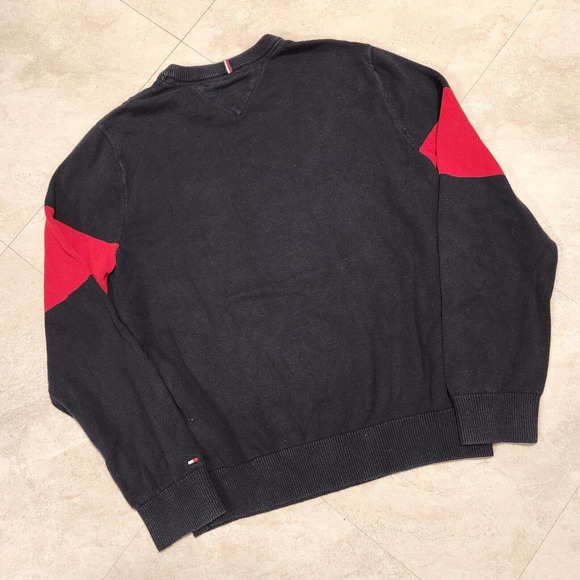 Tommy Hilfiger Mens M Medium H Spell Out Logo Embroidered Crewneck Sweater Knit - Picture 10 of 10